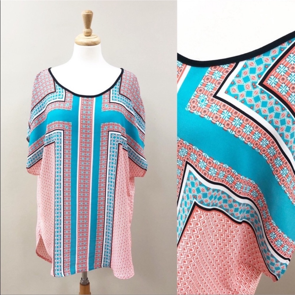 🛍 2 for $15 🛍 Geometric Short Sleeve Tunic 2X
